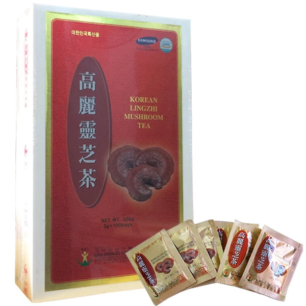 Trà linh chi hòa tan Hàn Quốc hộp gỗ 100 gói
