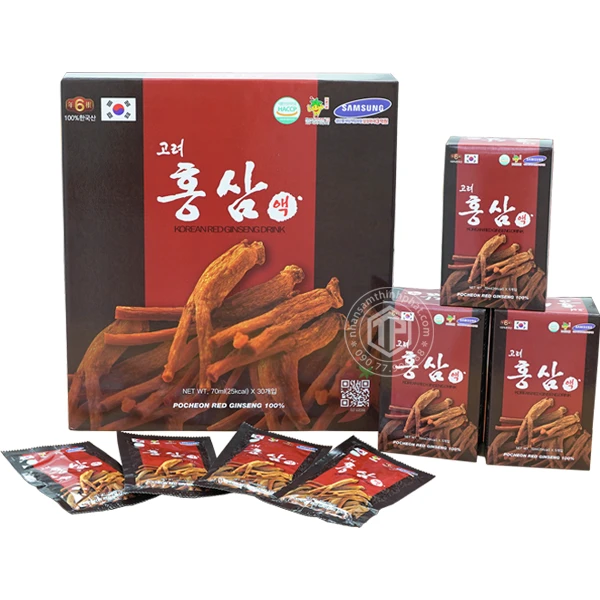 Nước hồng sâm Pocheon chính hãng sâm Hàn Quốc 6 năm tuổi hộp 30 gói