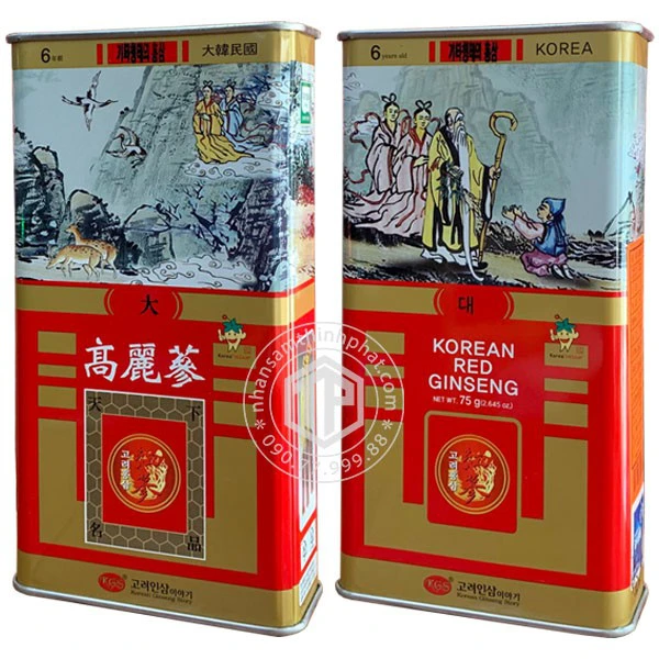 Hồng sâm củ khô hộp thiếc KGS 75g Chính hãng Hàn Quốc
