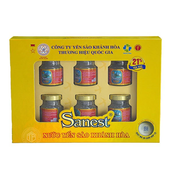 Yến Sào Sanest Khánh Hòa hộp 6 lọ
