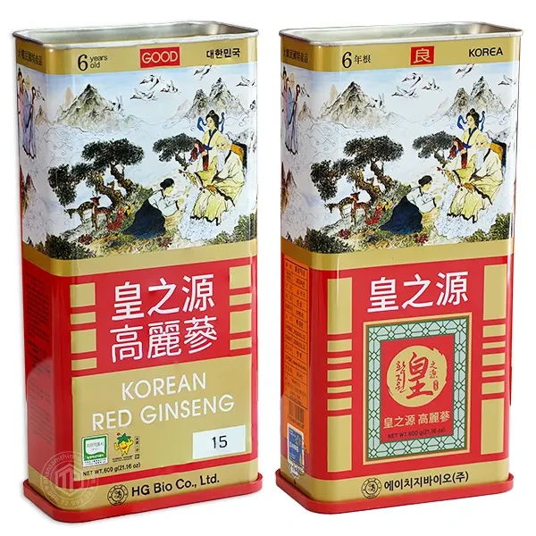 Hồng sâm củ khô hộp thiếc HG Bio 600g Chính hãng Hàn Quốc