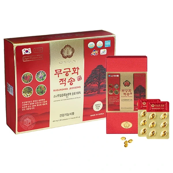 Viên tinh dầu thông cao cấp Mugunghwa Jeoksong chính phủ Hàn Quốc hộp 180 viên