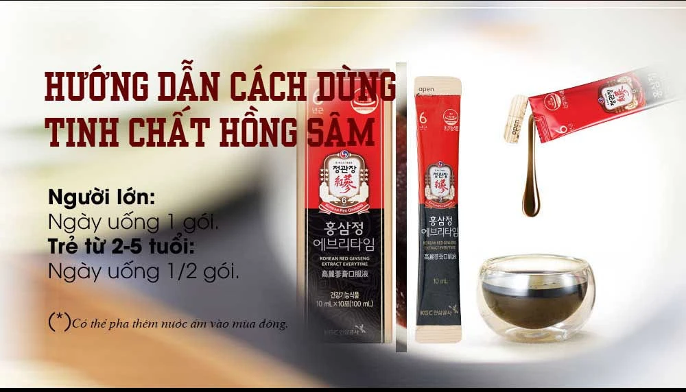 Hướng dẫn cách dùng tinh chất hồng sâm Hướng dẫn cách dùng tinh chất hồng sâm