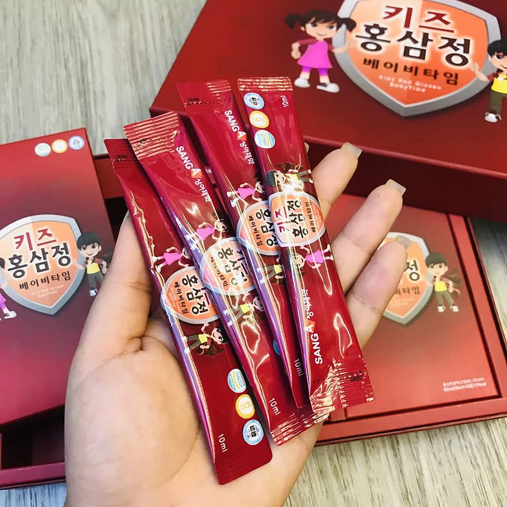 Nước hồng sâm Hàn Quốc chứa nhiều dưỡng chất cần thiết cho sự phát triển của trẻ em