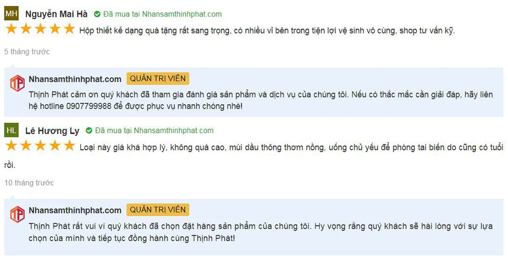 Đánh giá của khách hàng khi mua Viên tinh dầu thông đỏ Kwangdong