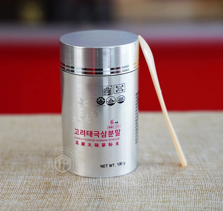 Bột hồng sâm thái cực Korean Taekuk Ginseng Powder Premium hộp 1 lọ x 100g Bột hồng sâm thái cực Korean Taekuk Ginseng Powder Premium hộp 1 lọ x 100g