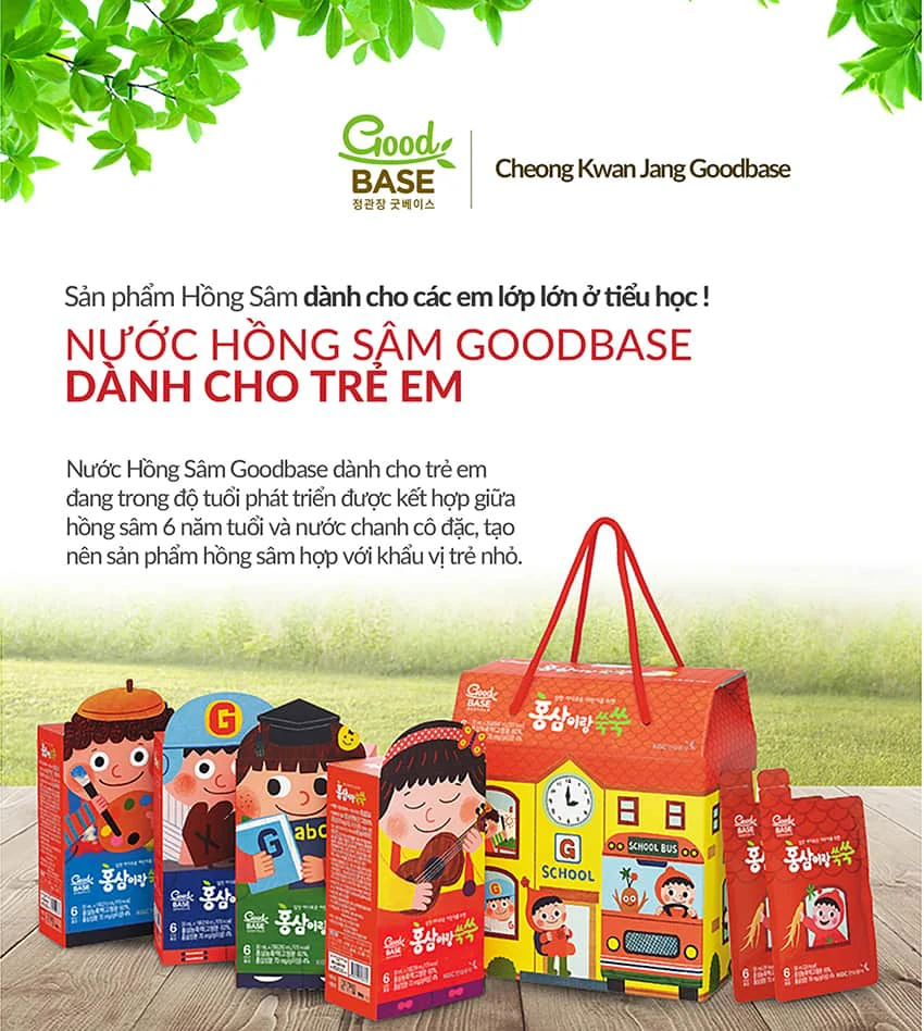 Nước hồng sâm cho trẻ em từ 6 tuổi chính hãng Hàn Quốc KGC hộp 28 gói x 30ml