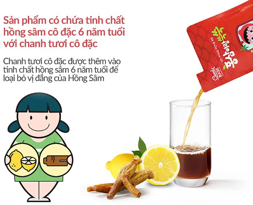 Nước hồng sâm cho trẻ em từ 6 tuổi chính hãng Hàn Quốc KGC hộp 28 gói x 30ml