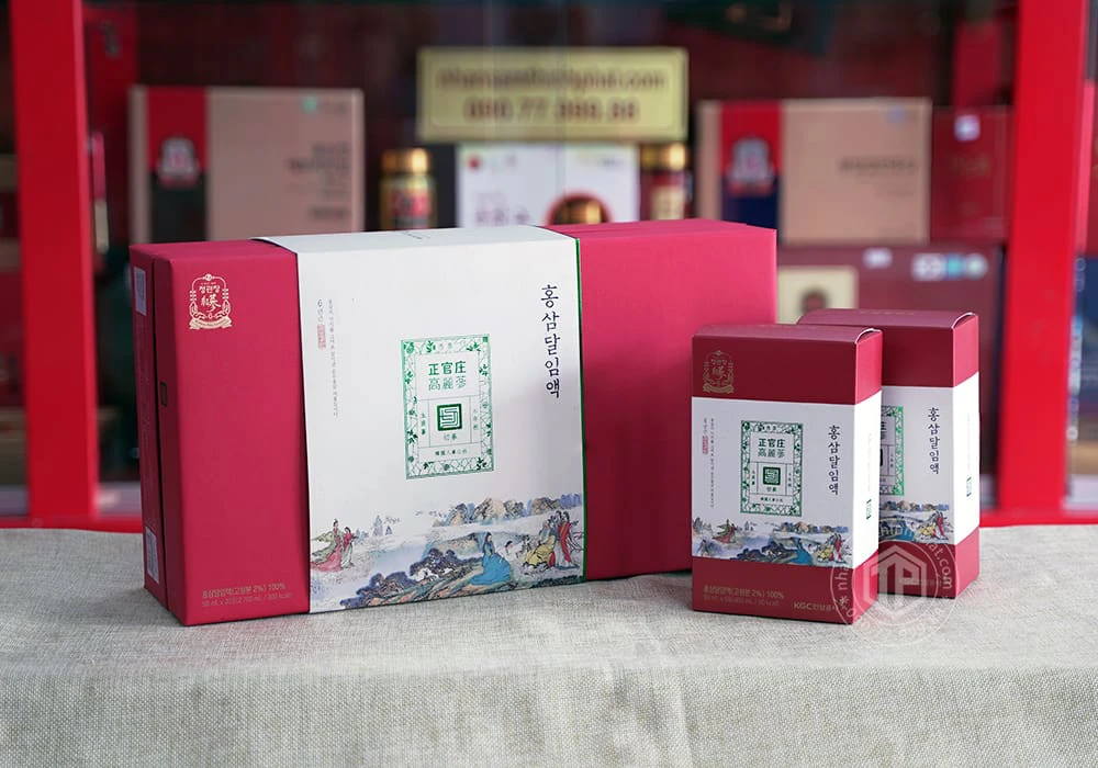 Nước hồng sâm nguyên chất thượng hạng KGC Cheong Kwan Jang Pure Extract hộp 30 gói x 90ml Nước hồng sâm nguyên chất thượng hạng KGC Cheong Kwan Jang Pure Extract hộp 30 gói x 90ml