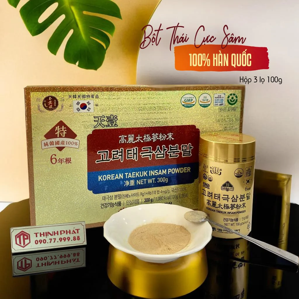 Bột thái cực sâm Hàn Quốc Daedong hộp 3 lọ x 100g Bột thái cực sâm Hàn Quốc Daedong hộp 3 lọ x 100g