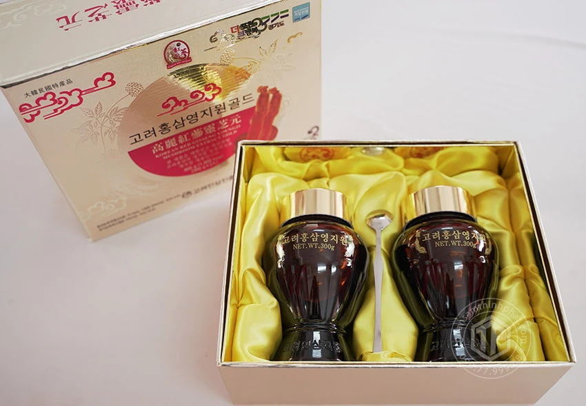 Cao hồng sâm linh chi Hàn Quốc Gold hộp 2 lọ x 300g