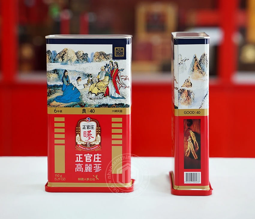 Hồng sâm củ khô KGC 150g 12 củ hộp thiếc hồng sâm Chính phủ Jung Kwan Jang hộp số 40 Hồng sâm củ khô KGC 150g 12 củ hộp thiếc hồng sâm Chính phủ Jung Kwan Jang hộp số 40