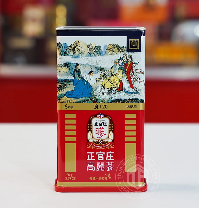 Hồng sâm củ khô KGC 150g 7 củ hộp thiếc hồng sâm Chính phủ Jung Kwan Jang