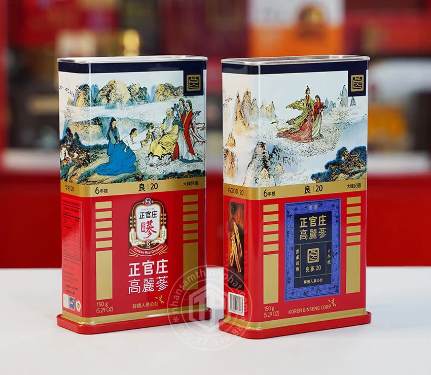 Hồng sâm củ khô KGC 150g 7 củ hộp thiếc hồng sâm Chính phủ Jung Kwan Jang