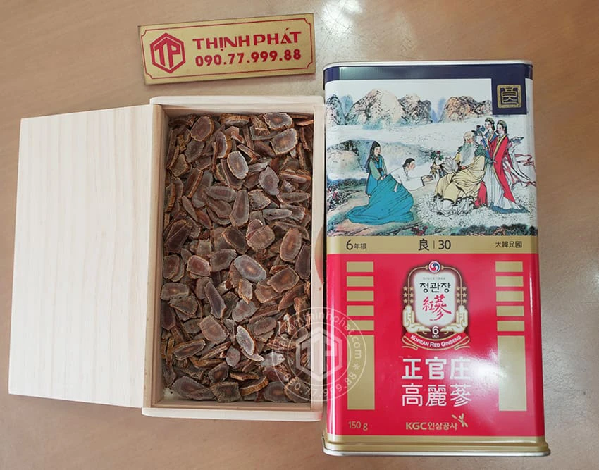Hồng sâm củ khô KGC 30PCS 150g 10 củ hộp thiếc hồng sâm Chính phủ Jung Kwan Jang