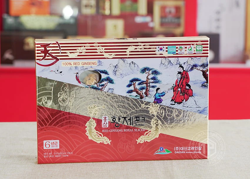 Hồng Sâm Lát Khô Daesan Hàn Quốc hộp 120g Hồng Sâm Lát Khô Daesan Hàn Quốc hộp 120g
