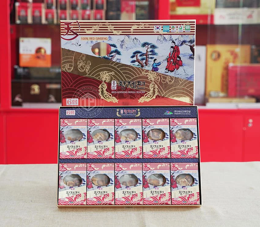 Hồng Sâm Lát Khô Daesan Hàn Quốc hộp 120g Hồng Sâm Lát Khô Daesan Hàn Quốc hộp 120g