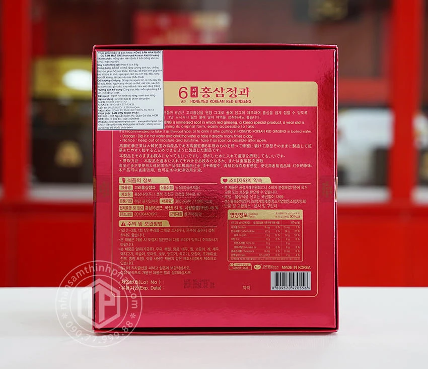 Hồng sâm củ tẩm mật ong chính hãng KGS hộp 300g sâm Hàn Quốc 6 năm tuổi
