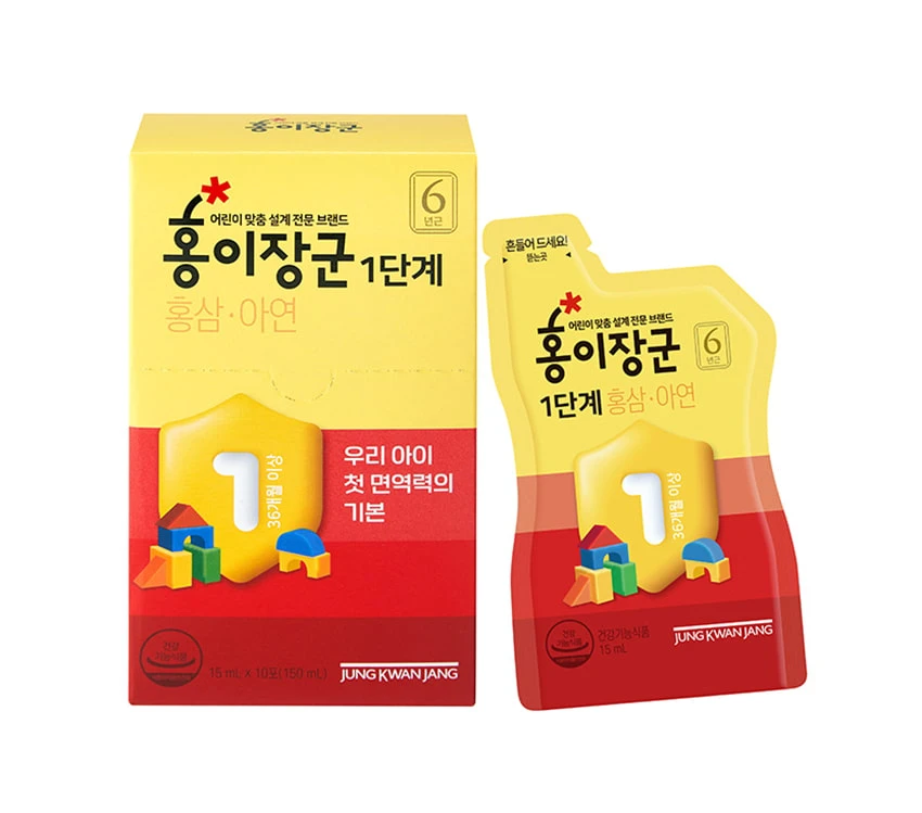 Nước hồng sâm Baby cao cấp cho trẻ em 3 - 4 tuổi Sâm Chính phủ KGC Jung Kwan Jang hộp 30 gói x 15ml