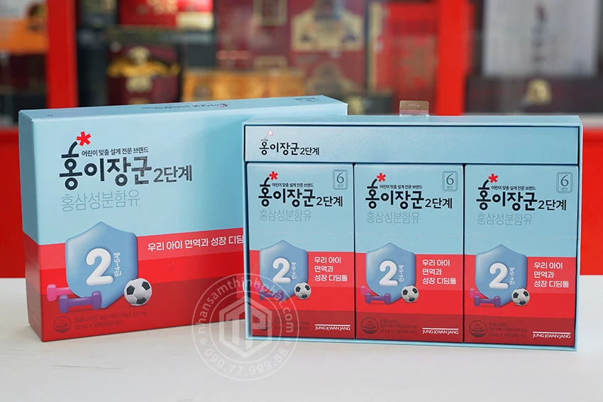 Hồng sâm Baby KGC KID 2 cao cấp cho trẻ 4-6 tuổi chính hãng sâm Chính phủ Jung Kwan Jang hộp 30 gói