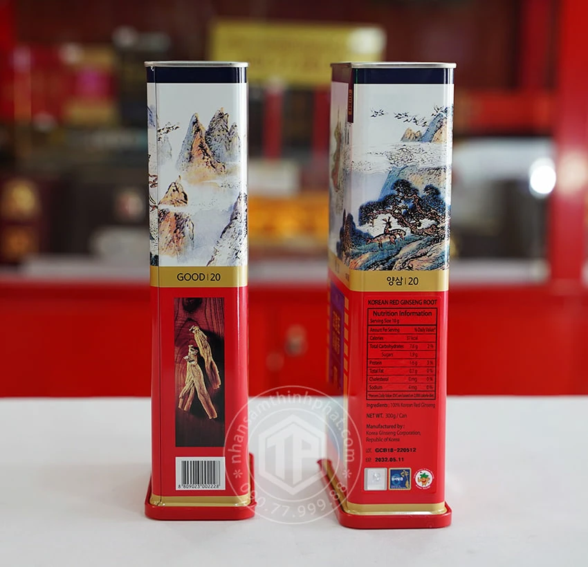 Hồng sâm củ khô Hàn Quốc KGC 300g Hộp 14 củ sâm chính phủ nhập khẩu chính hãng Hàn Quốc