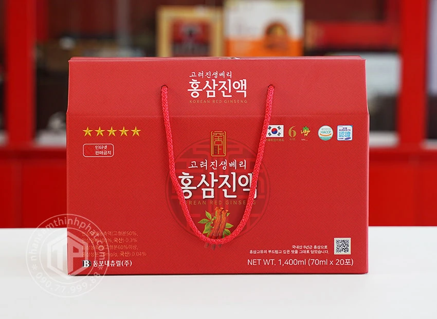 Nước hồng sâm DongWon chính hãng Hàn Quốc 6 năm tuổi hộp 20 gói x 70 ml Nước hồng sâm DongWon chính hãng Hàn Quốc 6 năm tuổi hộp 20 gói x 70 ml