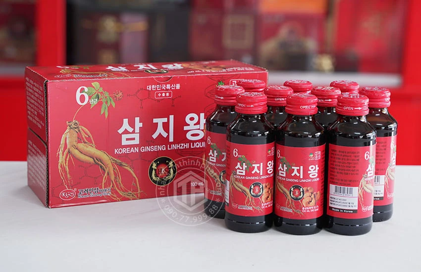 Nước hồng sâm linh chi KGS Hàn Quốc hộp 10 chai Nước hồng sâm linh chi KGS Hàn Quốc hộp 10 chai