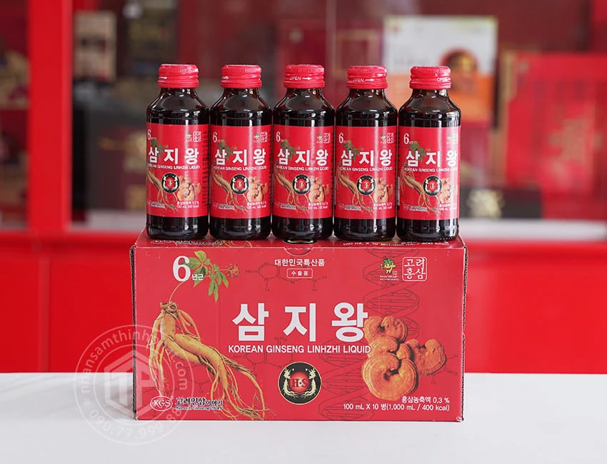 Nước hồng sâm linh chi KGS Hàn Quốc hộp 10 chai Nước hồng sâm linh chi KGS Hàn Quốc hộp 10 chai