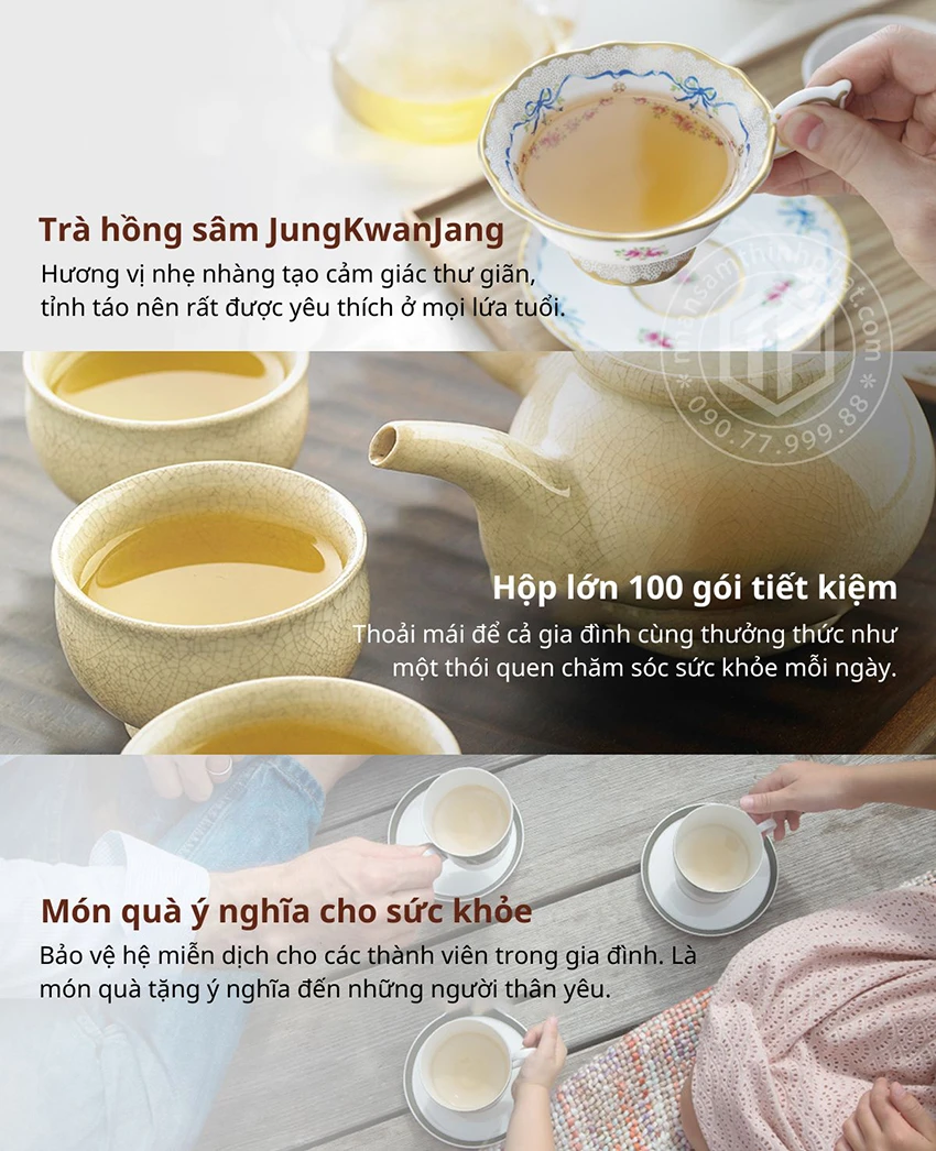 Trà Hồng Sâm Jung Kwan Jang - Món quà sức khỏe ý nghĩa