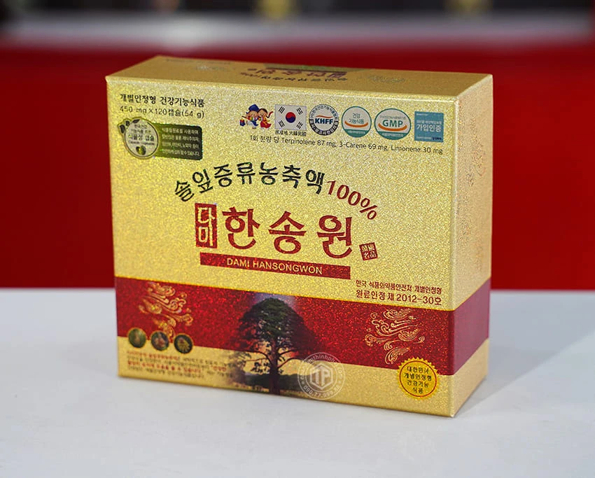 Viên tinh dầu thông đỏ Chính phủ Hàn Quốc Dami Hansongwon cao cấp 120 viên
