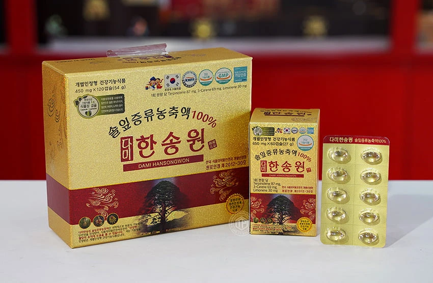 Viên tinh dầu thông đỏ Chính phủ Hàn Quốc Dami Hansongwon cao cấp 120 viên