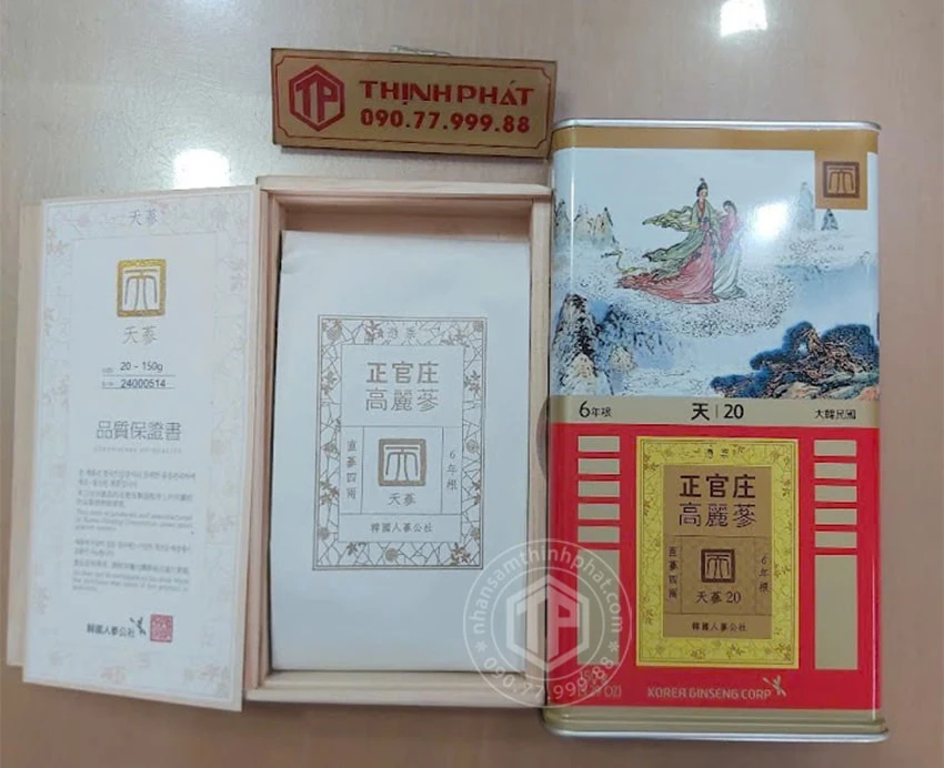 Thiên sâm chính phủ KGC Jung Kwan Jang thượng hạng Heaven 150g 7 củ Thiên sâm chính phủ KGC Jung Kwan Jang thượng hạng Heaven 150g 7 củ