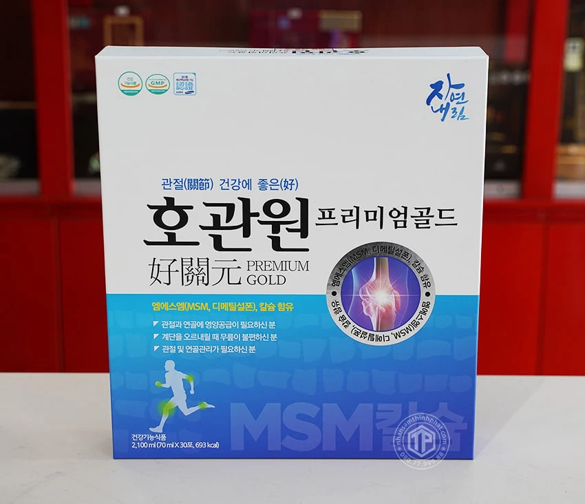 Nước bổ xương khớp MSM Hogwanwon Premium Gold Hàn Quốc Premium Gold hộp 30 gói x 70ml