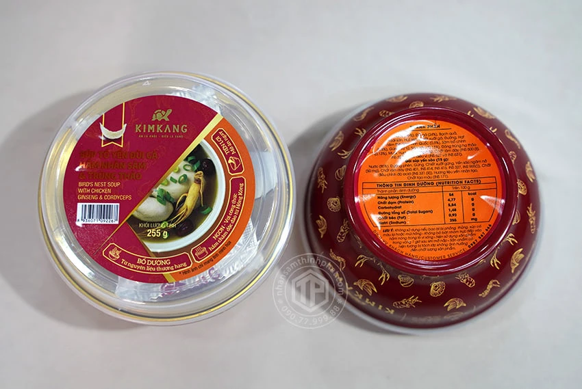 Súp tổ yến đùi gà nhân sâm đông trùng hộp 6 chén x 255g