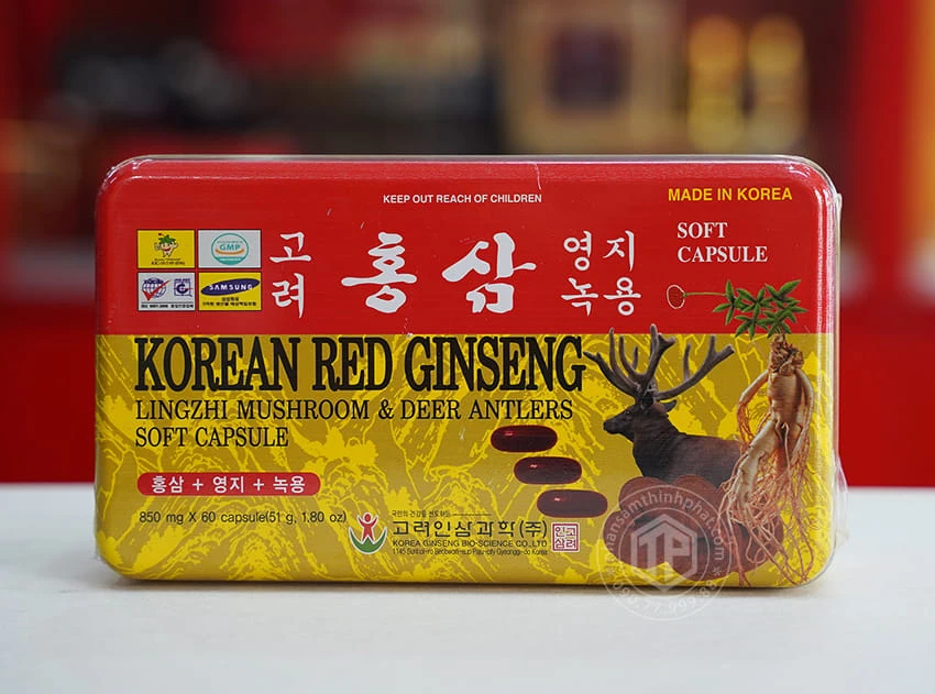 Viên sâm nhung linh chi Hàn Quốc hộp 60 viên