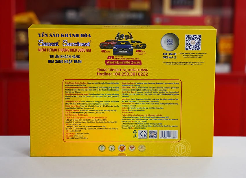 Yến Sào Sanest Khánh Hòa hộp 6 lọ Yến Sào Sanest Khánh Hòa hộp 6 lọ