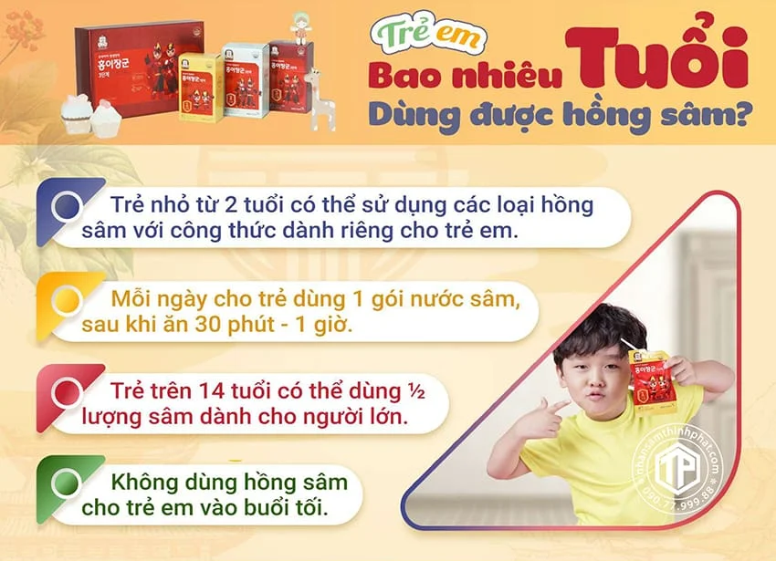Trẻ bao nhiêu tuổi được dùng hồng sâm?