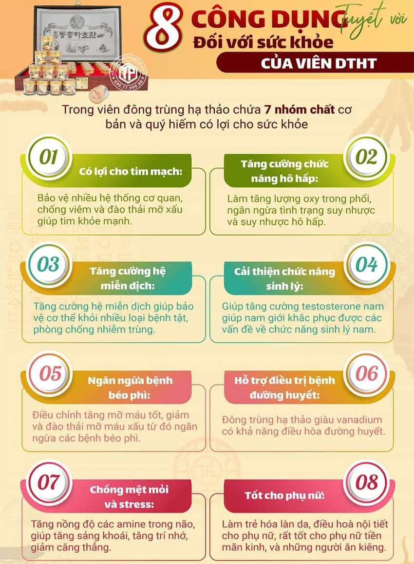 8 công dụng tuyệt vời đối với sức khỏe của viên đông trùng hạ thảo 8 công dụng tuyệt vời đối với sức khỏe của viên đông trùng hạ thảo