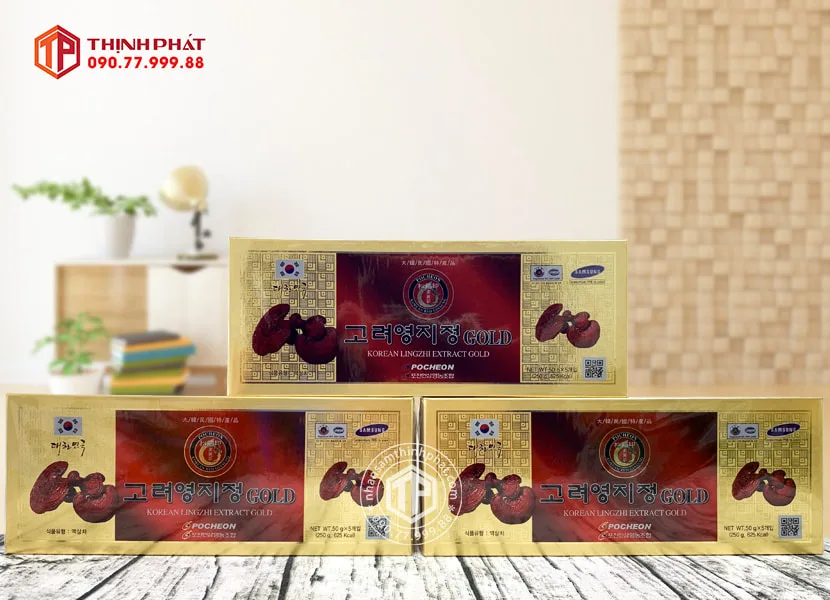 Cao linh chi Hàn Quốc chính hãng Pocheon hộp 5 lọ mỗi lọ 50g Cao linh chi Hàn Quốc chính hãng Pocheon hộp 5 lọ mỗi lọ 50g