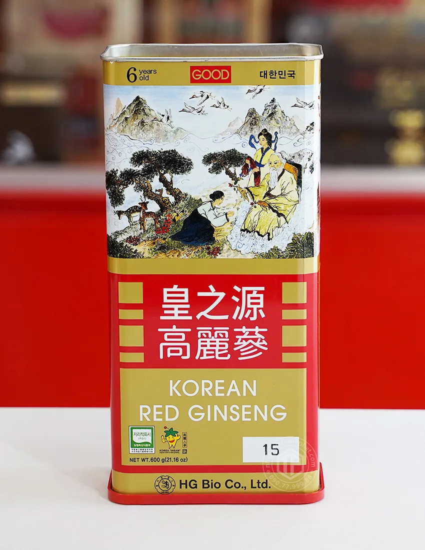 Hồng sâm củ khô hộp thiếc HG Bio 600g Chính hãng Hàn Quốc Hồng sâm củ khô hộp thiếc HG Bio 600g Chính hãng Hàn Quốc