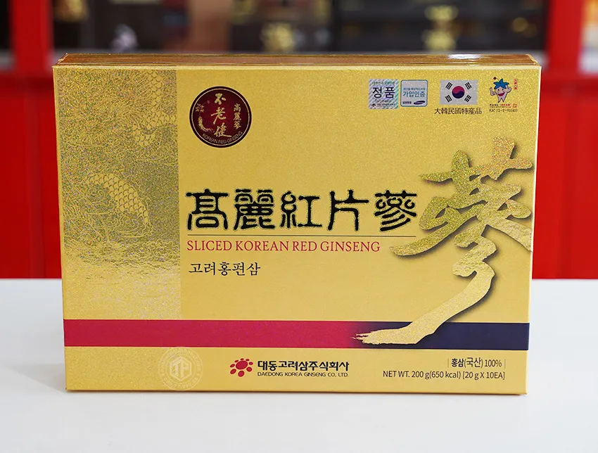 Hồng sâm khô thái lát Daedong Hàn Quốc 200g 10 hộp nhỏ