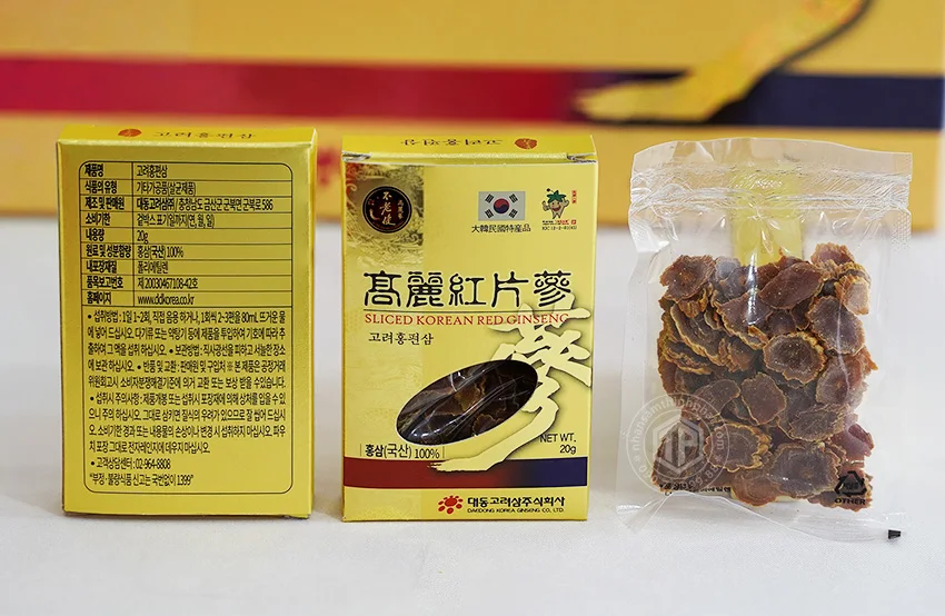 Hồng sâm khô thái lát Daedong Hàn Quốc 200g 10 hộp nhỏ