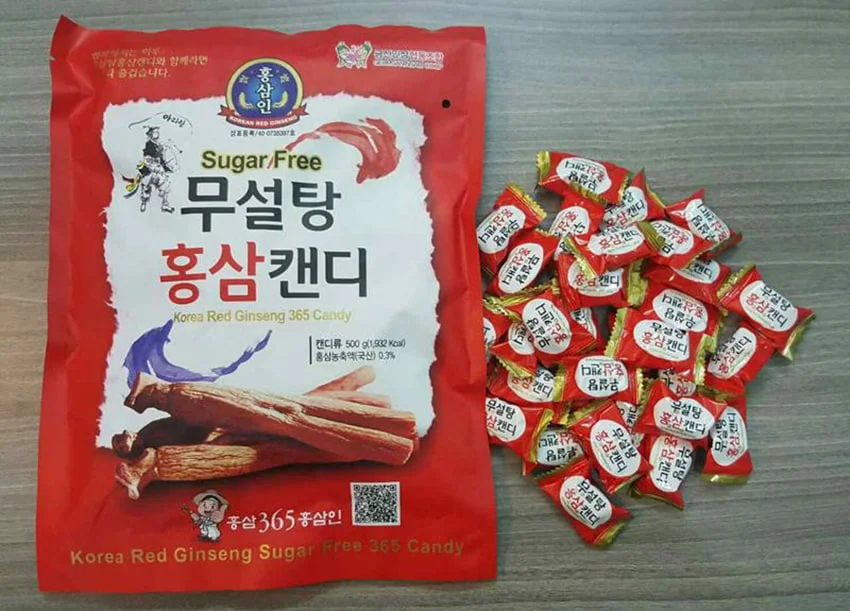 Kẹo hồng sâm Hàn Quốc không đường 365 500g