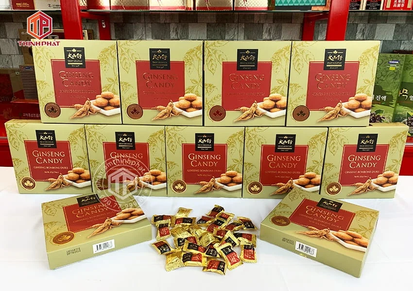 Kẹo nhân sâm cao cấp hộp 227g ít đường Kẹo nhân sâm cao cấp hộp 227g ít đường
