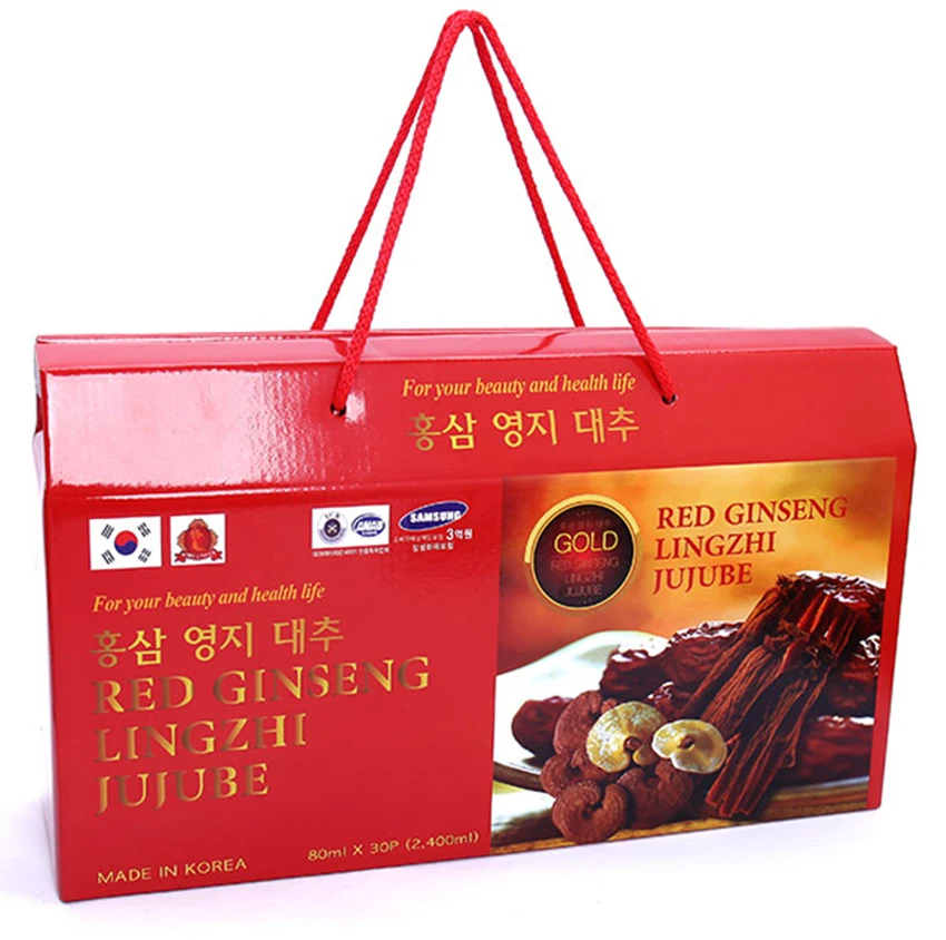 Nước hồng sâm linh chi táo đỏ Hàn Quốc hộp 30 gói x 80ml Nước hồng sâm linh chi táo đỏ Hàn Quốc hộp 30 gói x 80ml