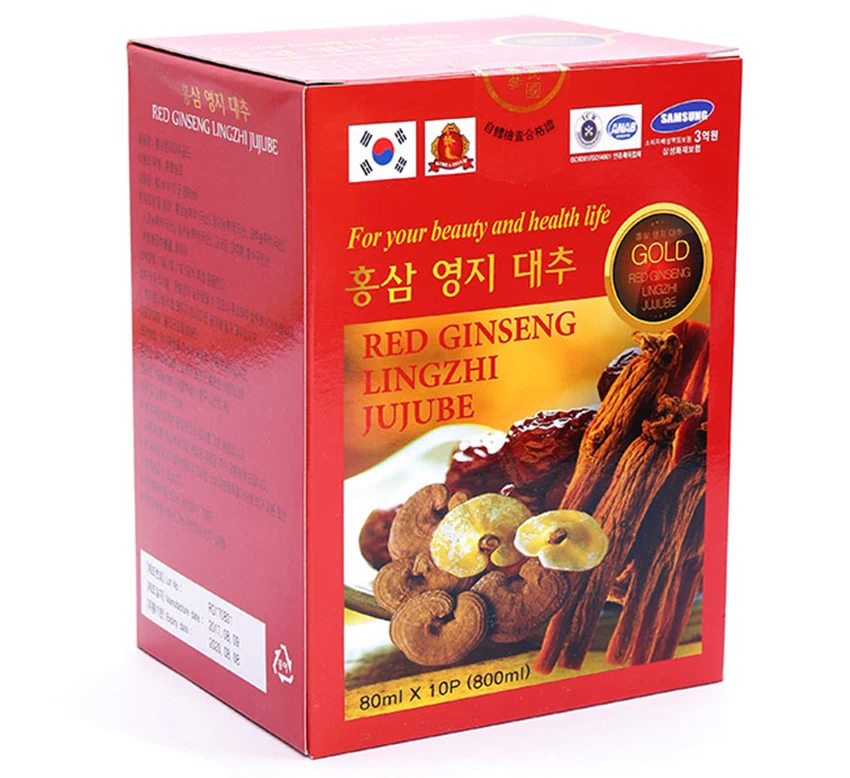 Nước hồng sâm linh chi táo đỏ Hàn Quốc hộp 30 gói x 80ml Nước hồng sâm linh chi táo đỏ Hàn Quốc hộp 30 gói x 80ml