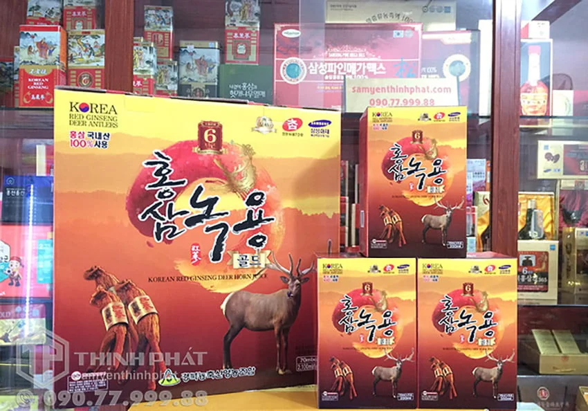 Nước tinh chất hồng sâm nhung hươu Hàn Quốc hộp 30 gói Nước tinh chất hồng sâm nhung hươu Hàn Quốc hộp 30 gói