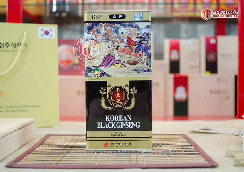 Hắc sâm củ khô 150g hộp thiếc chính hãng Deadong Hàn Quốc