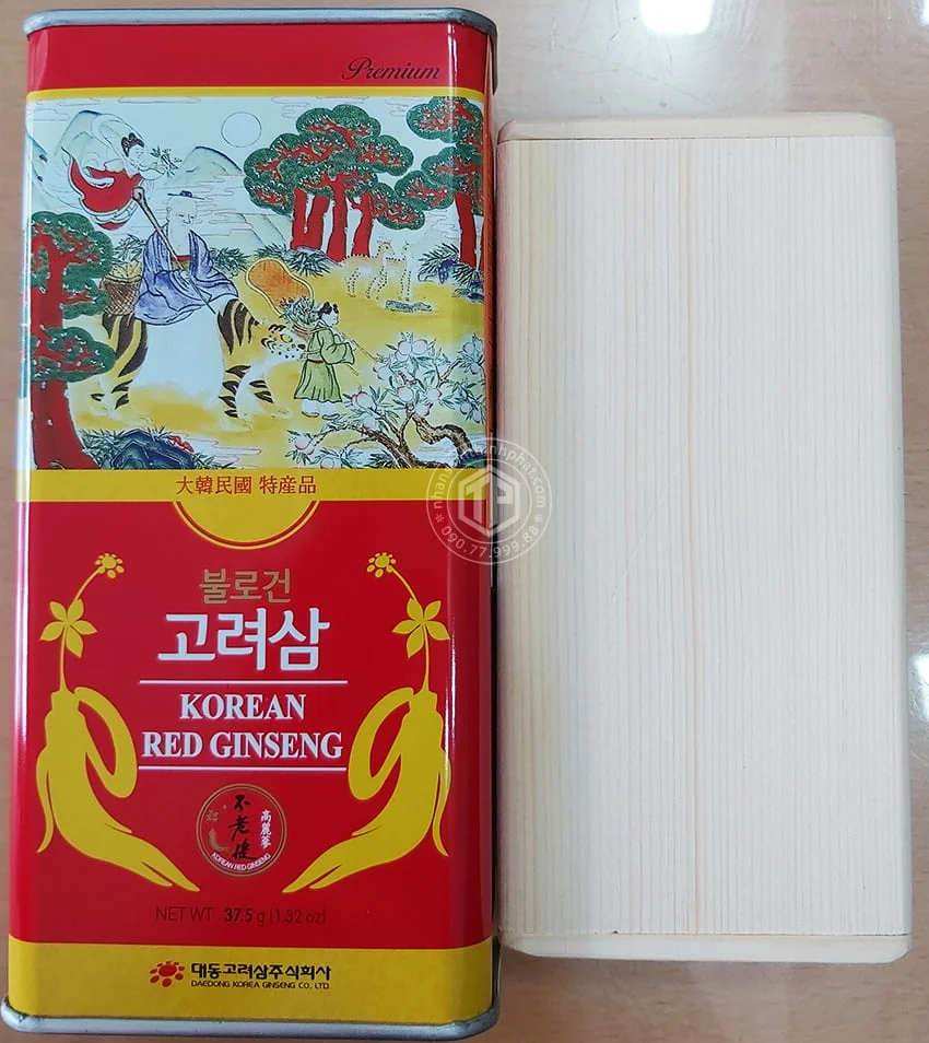 Hồng sâm củ khô 6 năm tuổi 37,5g hộp thiếc chính hãng Daedong Hàn Quốc