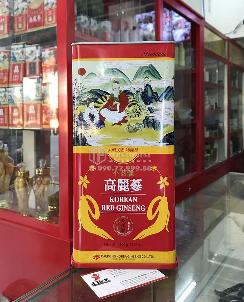 Hồng Sâm Củ Khô Hộp Thiếc 600g Chính hãng Deadong Hàn Quốc Hồng Sâm Củ Khô Hộp Thiếc 600g Chính hãng Deadong Hàn Quốc